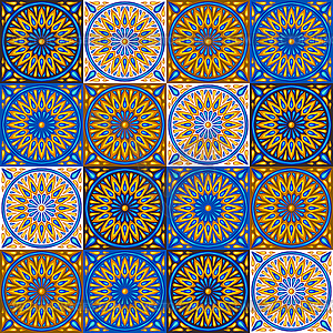 Бесшовный фон из марокканской керамической плитки - стоковый векторный клипарт
