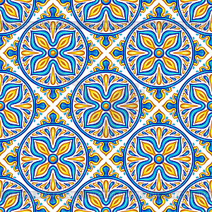 Бесшовный фон из марокканской керамической плитки - векторный клипарт