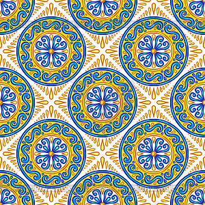 Moroccan ceramic tile seamless pattern - vector clip art