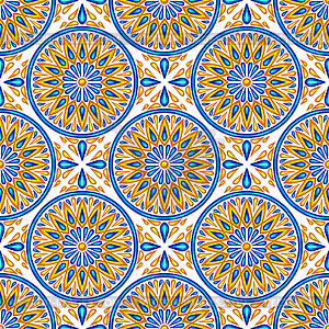 Moroccan ceramic tile seamless pattern - vector image