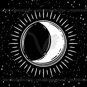 Bohemian moon - vector clipart / vector image