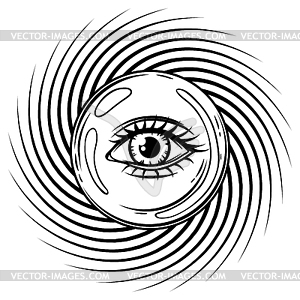 All seeing eye black Royalty Free Vector Image