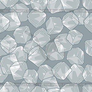 Seamless pattern with ice cubes - vector image