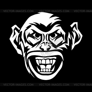 Angry monkey head - vector clipart