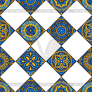 Moroccan ceramic tile seamless pattern - vector image