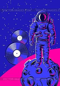 Astronaut on moon - vector image