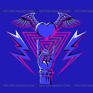 Rock and roll or disco music print - vector image