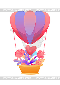 Happy Valentine Day greeting card - color vector clipart