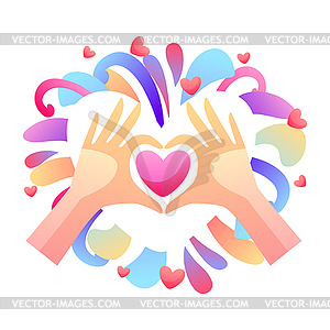 Happy Valentine Day greeting card - vector clipart