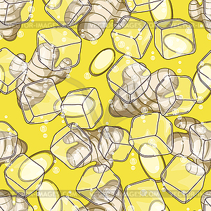 Seamless pattern with ginger - vector clipart