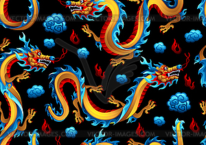 Seamless pattern with Chinese dragons - royalty-free vector image