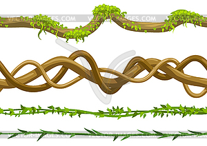 Набор витых диких лианов - рисунок в векторе