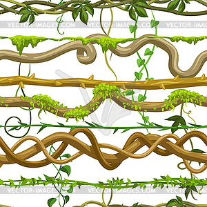 Twisted wild lianas seamless pattern - vector image