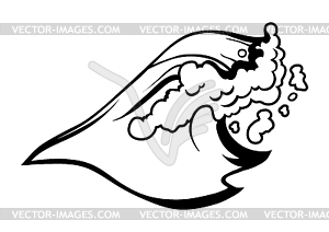 Black and white ocean wave - vector clip art