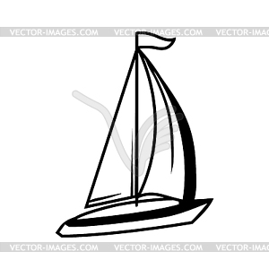 sailing black and white clip art