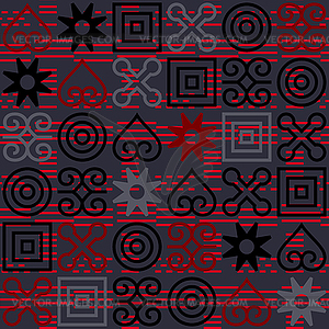 Seamless African Adinkra pattern - vector clipart