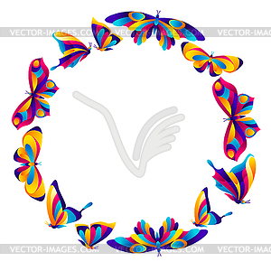 Frame design with butterflies - vector clip art