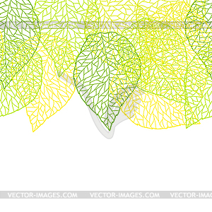 Seamless nature pattern with stylized green leaves - vector image