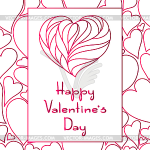 Happy Valentine Day greeting card - vector clipart