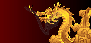 Фон с китайскими драконами - стоковый клипарт