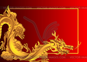 Background with Chinese dragons - vector image