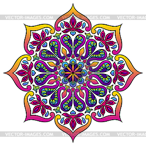 Indian ornamental mandala. Ethnic folk ornament - vector clip art