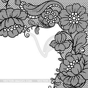 Lace ornamental background with flowers - vector clipart