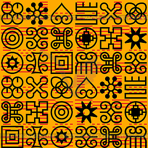 Seamless African Adinkra pattern - royalty-free vector image