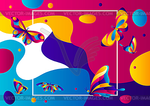 Frame design with butterflies - vector image