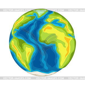 Earth with continents and oceans - vector image