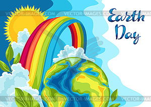 Happy Earth Day card - vector image