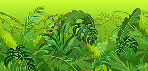 Seamless pattern with jungle plants - vector clipart / vector image