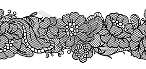 Seamless lace pattern with flowers - vector clipart