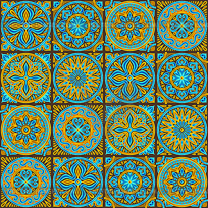 Moroccan ceramic tile pattern - vector clip art