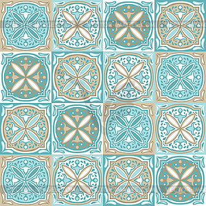 Portuguese azulejo ceramic tile pattern - vector image