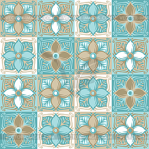 Portuguese azulejo ceramic tile pattern - vector image