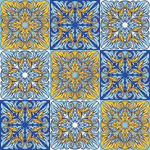 Portuguese azulejo ceramic tile pattern - vector clipart