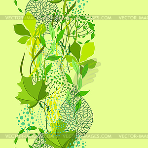 Seamless nature pattern with stylized green leaves - vector image