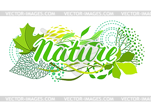 Background of stylized green leaves - vector clipart