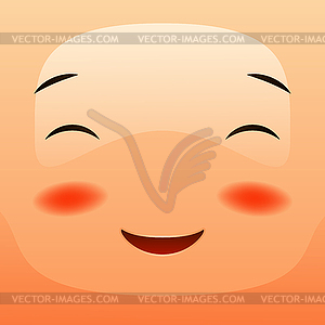 Kawaii cute face. Funny smiling muzzle - vector clip art