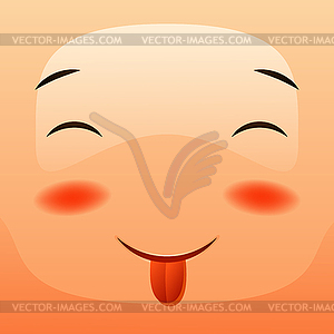 Kawaii cute face. Funny smiling muzzle - vector image