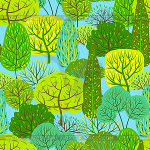 Spring or summer seamless pattern with stylized - vector image