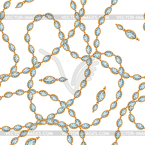 Seamless pattern with golden chains - vector clip art