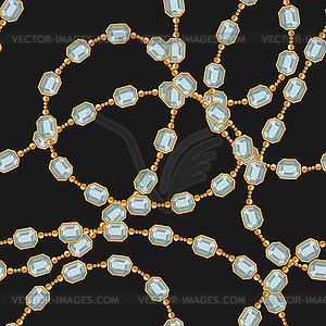 Seamless pattern with golden chains - vector clipart / vector image
