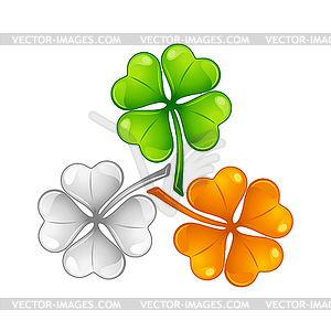 Saint Patricks Day . Irish flag clover - vector image