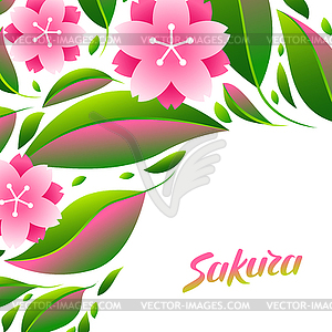Фон с сакурой или вишни - изображение векторного клипарта