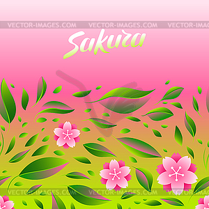 Background with sakura or cherry blossom - vector clipart / vector image