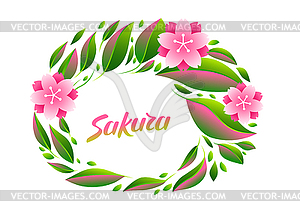 Background with sakura or cherry blossom - vector image
