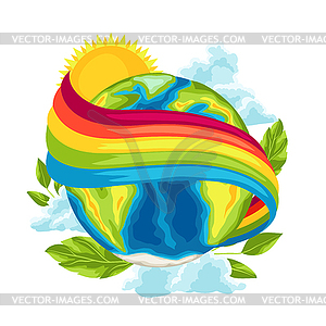 Happy Earth Day card - vector image