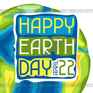 Happy Earth Day card - vector image